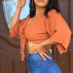 Rusty orange crop top